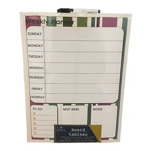 Magnetic 12x16” Dry Erase Weekly Planning Wall Mount Memo Board & Marker Set NWT